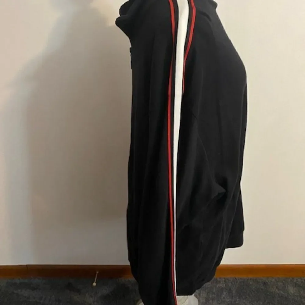 Foundry Young Men's Black zip front Red/White stripe sleeve jacket, size 2XLT